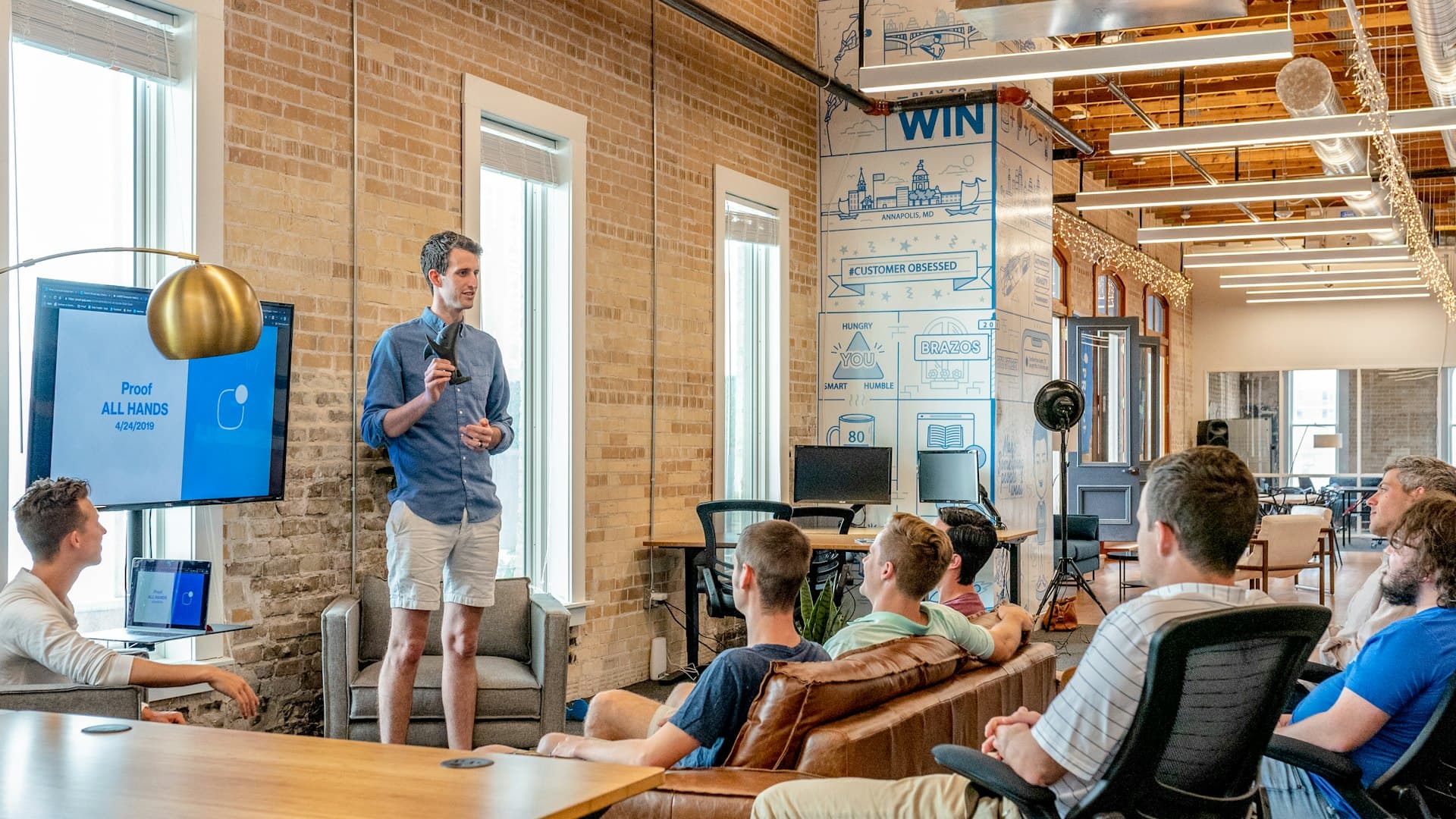 Startup team in a working meeting